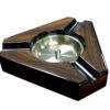 Dark Maple & Black Lacquer Triangular Ashtray